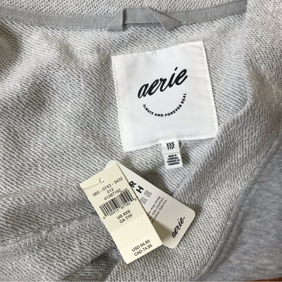 Aerie Gray Baseball Cardigan NWT - Picture 4 of 5